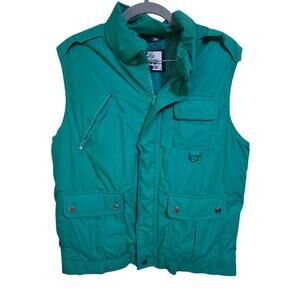 Vintage The Company Store Down Vest Green Puffer Utility Pockets Men’s L